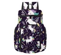 VAPOKF Zaino da basket, borsa sportiva con scomparto per palline e scarpe per calcio, calcio, pallavolo, nuoto, palestra, viaggi, simpatici unicorni, stelle e pianeti