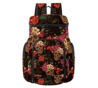 VAPOKF Zaino da basket, borsa sportiva con scomparto per palline e scarpe per calcio, calcio, pallavolo, nuoto, palestra, viaggi, rosa arancione con teschio rosa