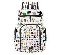VAPOKF Zaino da basket, borsa sportiva con scomparto per palline e scarpe per calcio, calcio, pallavolo, nuoto, palestra, viaggi, simpatico zoo dei cartoni animati