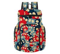 VAPOKF Zaino da basket, borsa sportiva con scomparto per palline e scarpe per calcio, calcio, pallavolo, nuoto, palestra, viaggi, simpatico animale con gufo grande occhio rosso blu