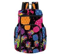 VAPOKF Zaino da basket, borsa sportiva con scomparto per palline e scarpe per calcio, calcio, pallavolo, nuoto, palestra, viaggi, ananas astratto frutta tropicale con motivo colorato