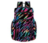 VAPOKF Zaino da basket, borsa sportiva con scomparto per palline e scarpe per calcio, calcio, pallavolo, nuoto, palestra, viaggi, colori astratti al neon grunge