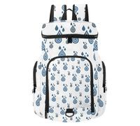 VAPOKF Zaino da basket, borsa sportiva con scomparto per palline e scarpe per calcio, calcio, pallavolo, nuoto, palestra, viaggi, motivo gocce d'acqua blu