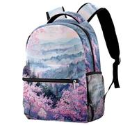 VAPOKF Zaino per la scuola, da viaggio, casual, per donne, adolescenti, ragazze, ragazzi, albero di ciliegio in cima alla collina