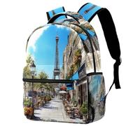 VAPOKF Zaino, zaino per la scuola, da viaggio, casual, per donne, adolescenti, ragazze, ragazzi, caffè sotto la Torre Eiffel