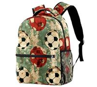 VAPOKF Zaino, zaino per la scuola, da viaggio, casual, per donne, adolescenti, ragazze, ragazzi, calcio indossato dal grunge