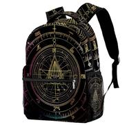 VAPOKF Zaino, zaino per la scuola, da viaggio, casual, per donne, adolescenti, ragazze, ragazzi, con scritta "Bill Cipher Wheel Zodiac"