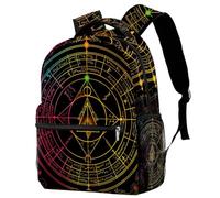 VAPOKF Zaino, zaino per la scuola, da viaggio, casual, per donne, adolescenti, ragazze, ragazzi, con scritta "Bill Cipher Wheel Zodiac"