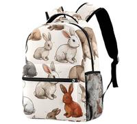 VAPOKF Zaino, zaino per la scuola, da viaggio, casual, per donne, adolescenti, ragazze, ragazzi, conigli, animali della fattoria