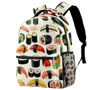 VAPOKF Zaino, zaino per la scuola, da viaggio, casual, per donne, adolescenti, ragazze, ragazzi, salmoni, sushi