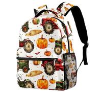 VAPOKF Zaino, zaino per la scuola, da viaggio, casual, per donne, adolescenti, ragazze, ragazzi, trattori e fattoria, zucca, mais