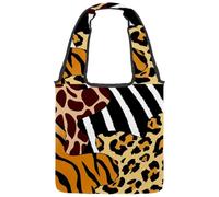 VAPOKF Zebra, borsa a tracolla da donna, in tela, con stampa di giraffa, tigre, ghepardo, grande, riutilizzabile, borsa a tracolla per scuola, lavoro, ufficio, viaggi, shopping, casual
