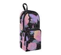 Vapor Style Rose Farfalla Dreamy Nylon 3 scomparti Astuccio per ragazze adolescenti Grande capacità Mesh Pen Pencil Case Cancelleria scolastica per adolescenti Elementary 1600 ml