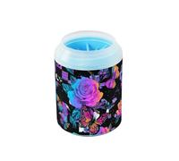 Vapor Wave Style Rose Farfalla Nero Viola Riutilizzabile Dog Cleaner Rondella e Massaggiatore Morbido Setole in Silicone Piedi Forniture per la toelettatura Adatto per cani di taglia piccola, media e