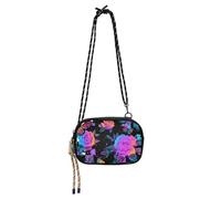 Vapor Wave Style Roses Farfalla Nero Viola Anti Furto Crossbody Bag per Uomo Impermeabile con Tracolla Regolabile Mini Borsa a Tracolla Fai una passeggiata bolso impermeabile para mujer