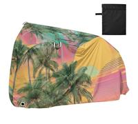 Vapor Wave Style Tropical Tree Sun Copertura impermeabile per bici da esterno con fori di bloccaggio per interni ed esterni Copertura per bici da strada adatta per la maggior parte degli accessori per