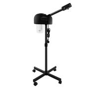 Vapore facciale, 220 V, 750 W, per sauna facciale, pulizia dei pori, con schermo LCD, altezza regolabile, per salone e casa, rimuovere punti neri (nero)