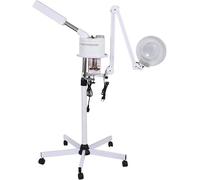 Vapore Facciale Estensibile,lampada d'ingrandimento 8X, vaporizzatore per il viso nano ionico, con ozono caldo per l'attrezzatura per la cura della pelle del viso del salone di bellezza di casa.