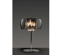 VAPORE LAMPADA DA TAVOLO VETRO CROMO CON PENDAGLI VETRO DIMMERABILE D.28CM X H.43CM 3 LUCI ATTACCO G9