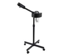 Vapore per il viso, a 360°, a vapore, pulitore per i pori, a vapore, macchina spa, regolabile in altezza, 800 W, 680 ml, funzioni sauna facciale, evaporatore per salone spa, colore nero