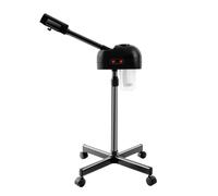 Vapore per viso verticale, 800 W, nero, sauna facciale con serbatoio dell'acqua da 750 ml e testa girevole a 360°, dispositivo a vapore per pulizia profonda con nano-nebulizzazione, temperatura