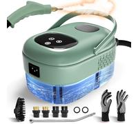Pulitore a Vapore Portatile 2500W, Pulitore a Vapore ad Alta Pressione per Pulizia, Macchina per Pulizia a Vapore Portatile per Uso Domestico con 3 Spazzole, Pulitore a Vapore per Auto, Cucina - Verde