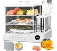 Vaporiera A 3 Livelli, Vaporiera Per Verdure Da 24l Con Serbatoio Da 1,5l E Vassoio Removibile, Prenotazione Fino A 24 Ore, Cuocivapore In Acciaio Inox Per Una Cucina Sana