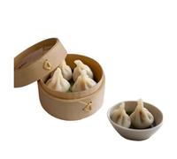 Vaporiera Compatibile MINI, Vaporiera For Ravioli Di Bambù Con Coperchio(6PCS)