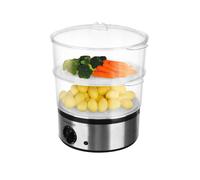 Vaporiera elettrica 2 livelli 450 W argento