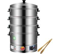 Vaporiera elettrica a 3 livelli, in acciaio inox, termostaticamente, riscaldamento automatico per una cottura sana