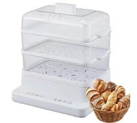 Vaporiera elettrica for alimenti con ciclo a vapore a 360° - 3 livelli staccabili, vaporiera pieghevole con 3 livelli for la casa, pannello riscaldante for alimenti caldi, conservazione automatica del