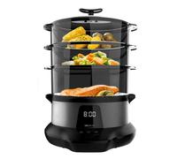 Cecotec Vaporiera Elettrica VapoVita 3000 Pro. Cucina a Vapore e Conserva Nutrienti e Vitamine. 1000 W, Digitale, Capacità 1 L, 3 Contenitori, Componenti Non Elettrici Lavabili in Lavastoviglie.