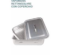 VAPORIERA In Alluminio cm 40X28X16H CON COPERCHIO Professionale Pentole Agnelli