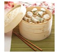 VAPORIERA IN LEGNO DI BAMBOO CUOCIVAPORE 20CM COTTURA VAPORE CUCINA ASIATICA