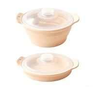 Vaporiera in silicone resistente alla temperatura per microonde e forno, supporta una sana preparazione di pasti a basso contenuto di grassi (beige)
