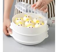 Vaporiera per forno a microonde, multifunzione per riscaldare verdure a microonde con coperchio trasparente, piatto micro onda da cucina, cottura a vapore per gnocchi, verdure