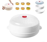 Vaporiera per microonde con coperchio trasparente e rilascio controllato del vapore per una cottura sana in microonde (ispessimento singolo)