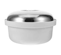 Vaporiera per Microonde Mini in Acciaio Inox e Plastica Argento | Cuoci Riso, per Panini e Riso, Facile da Pulire, Cottura Rapida, Uso Versatile in Cucina