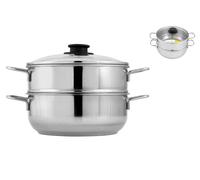 Vaporiera Royal Norfolk acciaio inox e coperchio in vetro 22 cm