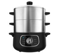 Cecotec Vaporiera Elettrica Vapovita Steelpot. Potenza 1300W, Contenitori Inox, Capacità 10L, Tempo Regolabile, Spegnimento Automatico, Facile Pulizia, Coperchio Speciale, Cucina Sana, Sicurezza