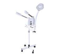 Vaporizzatore Facciale, 3 in 1 vaporizzatore professionale per il viso,vaporizzatore per il viso con lampada d'ingrandimento Doppio tubo spray per il viso umidificatore di ozono il salone di bellezza,