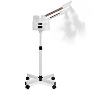 Vaporizzatore facciale con funzione nebbia calda e fredda, vapore facciale 2 in 1 con ozono per una pulizia profonda e idratazione del viso, estetista su ruote, ideale per salone di bellezza e spa