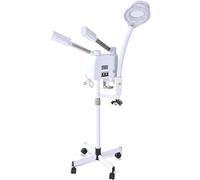 Vaporizzatore facciale con lampada di ingrandimento 8X per salone spa bellezza cura della pelle attrezzature 3 in 1 professionale, altezza regolabile, facile da spostare