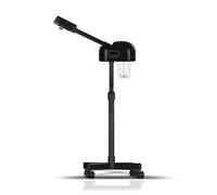 Vaporizzatore facciale con timer, nero, con schermo LCD, professionale, per salone di bellezza e cura del viso, altezza regolabile