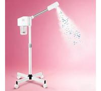Vaporizzatore facciale professionale, spray a vapore, vaporizzatore facciale per estetista, altezza regolabile, spa a casa, bianco