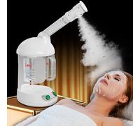 Vaporizzatore facciale, vaporizzatore facciale a nebbia calda nano ionica con serbatoio d'acqua rimovibile e lavabile, umidificatore viso portatile con braccio rotante a 360°