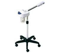 Vaporizzatore ozono per pulizia viso estetica digitale con stativo regolabile funzionante con acqua distillata e oli essenziali, piede a razze. Certificazione di conformità rilasciata su richiesta. NUOVO MODELLO 2017