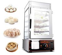 Vaporizzatore per panini commerciali, 1200 W, scaldabagno elettrico a 5 strati, gamma di temperature 30-110 °C, funzione di illuminazione superiore per ristorante e negozio