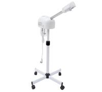 Vaporizzatore viso professionale con funzione ozono e vapore caldo, schermo LCD, per salone e casa, rimuovere punti neri, ridurre l'invecchiamento della pelle, il vapore può regolare l'altezza (bianco