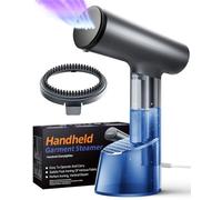 Vaporizzatori da viaggio Ferro da Stiro Verticale a Vapore, Mioduro Mini Stiratrice Verticale 20s Riscaldamento, Portatile Rimozione Rughe Tessuto con Pennello Ferro da Stiro a Vapore per Tende Grigio